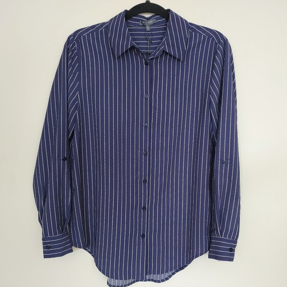 NWT Madison Long sleeve button down stripe shirt